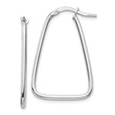 14k White Gold Polished Triangle Dangle Hoop Earrings - 1.5x20 mm