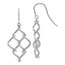 14K White Gold Polished Twisted Dangle Earrings - 38 mm