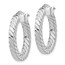 14k White Gold Polished Twisted Hoop Earrings - 3 mm