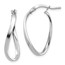 14k White Gold Polished Wavy Hoop Earrings - 23 mm