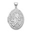 14k White Gold Reversible Love You Always Oval Locket - 21 mm