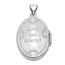 14k White Gold Reversible Love You Always Oval Locket - 21 mm