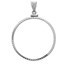 14K White Gold Screw-Top Diamond-Cut Coin Bezel - 22 mm