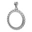 14K White Gold Screw-Top Rope Polished Coin Bezel - 32.7 mm