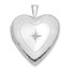 14k White Gold Side Swirls w/ Diamond Heart Locket - 25 mm