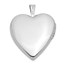 14k White Gold Side Swirls w/ Diamond Heart Locket - 25 mm