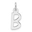 14K White Gold Slanted Block Letter B Initial Charm - 18.9 mm