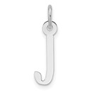 14K White Gold Slanted Block Letter J Initial Charm - 19 mm