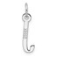 14K White Gold Slanted Block Letter J Initial Charm - 19 mm