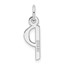 14K White Gold Slanted Block Letter P Initial Charm - 18.7 mm