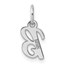 14K White Gold Small Script Letter B Initial Charm - 15 mm