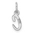 14K White Gold Small Script Letter C Initial Charm - 15 mm