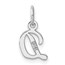 14K White Gold Small Script Letter D Initial Charm - 15.3 mm