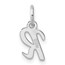 14K White Gold Small Script Letter R Initial Charm - 15 mm