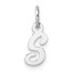 14K White Gold Small Script Letter S Initial Charm - 15 mm