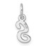 14K White Gold Small Script Letter S Initial Charm - 15 mm