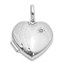 14K White Gold Textured Diamond 18mm Heart Locket - 25 mm