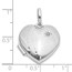 14K White Gold Textured Diamond 18mm Heart Locket - 25 mm