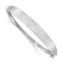 14k White Gold Textured Hinged Bangle