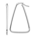 14k White Gold Triangle Dangle Hoop Earrings - 1.5x24 mm