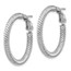 14k White Gold Twisted Round Omega Back Hoop Earrings - 3x20 mm