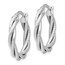 14K White Gold Twisted Triple Twist Hoop Earrings - 21 mm