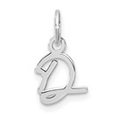 14K White Gold Uppercase Letter D Initial Charm - 15.6 mm