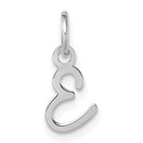 14K White Gold Uppercase Letter E Initial Charm - 15 mm