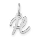 14K White Gold Uppercase Letter H Initial Charm - 14.55 mm