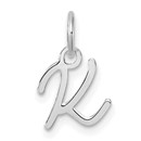 14K White Gold Uppercase Letter K Initial Charm - 14.5 mm