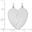 14K White Gold White 2 piece Heart Charm Set