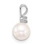 14K White Gold White Akoya Pearl Diamond Pendant - 13.37 mm