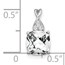 14K White Gold White Topaz and Diamond Pendant - 13.5 mm