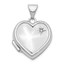 14k White Gold with Diamond Heart Locket Pendant - 22 mm