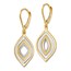 14K with Rhodium Polished Leverback Earrings - 34 mm