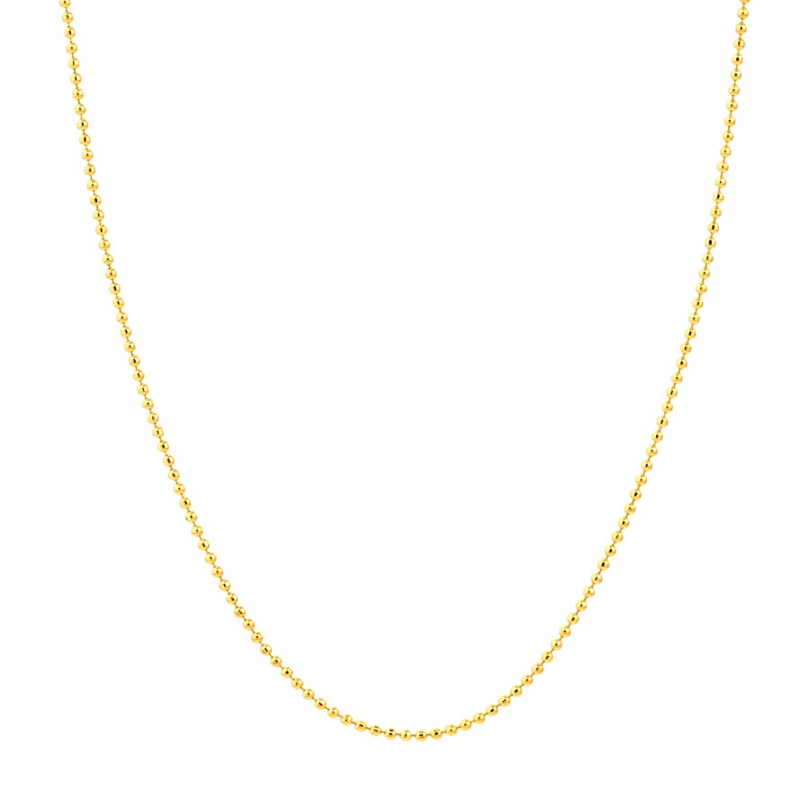 14K Yellow Gold 0.8 mm Bead Chain w/ Spring Ring Clasp - 18 in.