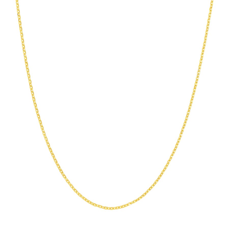 14K Yellow Gold 0.8 mm Cable Chain w/ Spring Ring Clasp - 24 in.
