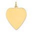 14K Yellow Gold .011 Gauge Engravable Heart Disc Charm - 28.8 mm