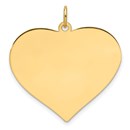 14K Yellow Gold .011 Gauge Engravable Heart Disc Charm - 31.3 mm