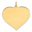 14K Yellow Gold .011 Gauge Engravable Heart Disc Charm - 31.3 mm