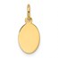 14K Yellow Gold .011 Gauge Engravable Oval Disc Charm - 17.9 mm