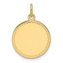 14K Yellow Gold .013 Gauge Engravable Round Disc Charm - 21.5 mm