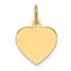 14K Yellow Gold .018 Gauge Engravable Heart Disc Charm - 18.3 mm