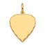 14K Yellow Gold .018 Gauge Engravable Heart Disc Charm - 21.4 mm