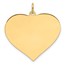 14K Yellow Gold .018 Gauge Engravable Heart Disc Charm - 31.3 mm