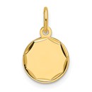 14K Yellow Gold .018 Gauge Engravable Round Disc Charm - 15.8 mm