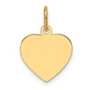 14K Yellow Gold .027 Gauge Engravable Heart Disc Charm - 18.3 mm