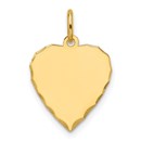 14K Yellow Gold .027 Gauge Engravable Heart Disc Charm - 21.4 mm