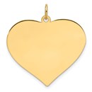 14K Yellow Gold .035 Gauge Engravable Heart Disc Charm - 31.3 mm