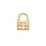 14K Yellow Gold 1/10Ct Dia Baby Padlock Stud Earring